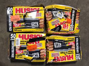 lot 39 image: Lot of Husky Garbage Bags Customer Returns See Pictures
