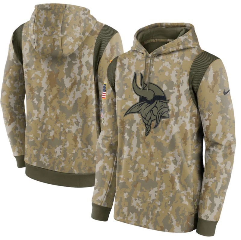 lot 52A image: Brand New Minnesota Vikings NFL Salute To Service Football Digital Camo Nike Hoodie Mens Size XL $100 Retail I