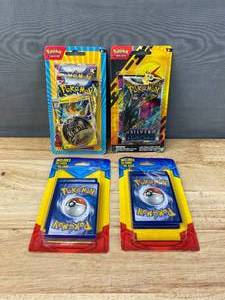 lot 39B image: Brand New Pokemon Trading Cards 2 Mystery Packs, Pawmot 2 Pack Blister, and Sword Shield Silver Tempest Blister Pack N