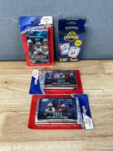 lot 13C image: Brand New NFL Football Trading Cards Artistry 2022 Premium Pack, Gunslingers, Sage 2023 High Series Football, and 2023 Low Series Football N