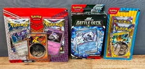 lot 27B image: Brand New Pokmon TCG Armarouge, Revavroom & Houndstone Cards with 2 Booster Packs and Coin, Pokmon Ex Battle Deck Chien-Pao Ex and Pokmon Pawmot Coin and 2 Booster Packs N