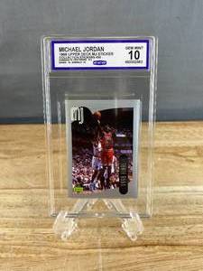 lot 153 image: 1998 Upper Deck Michael Jordan Sticker #58 Graded CCG Gem Mint 10 J