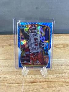 lot 163 image: 2022 Bowman University Chrome Rakim Jarret Blue Diamonds Numbered 052199 #2 J