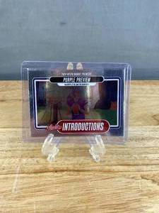 lot 174 image: 2024 Panini Absolute JJ McCarthy Purple Preview Introductions RC #I-JMY T