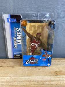 lot 187 image: Brand New 2004 LeBron James Cleveland Cavaliers McFarlane Series 7 NBA Figure C