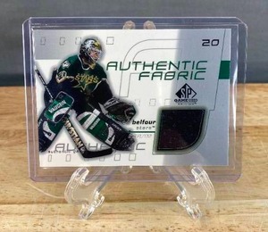 lot 30E image: 2001-02 Upper Deck Authentic Fabric Ed Belfour Patch Card #AF-EB T