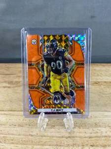 lot 109 image: 2022 Panini Mosaic TJ Watt Orange Reactive Prizm #167 J