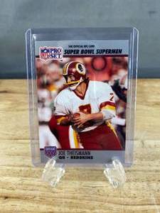 lot 121 image: 1990 Pro Set Joe Theismann Super Bowl Supermen #133 J