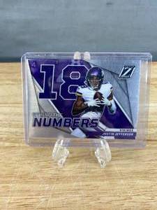 lot 142 image: 2022 Panini Zenith Justin Jefferson Behind the Numbers Prizm #BN-JJ T