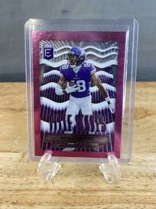 lot 144 image: 2023 Panini Donruss Elite Justin Jefferson Pink Title Waves #TW-5 T