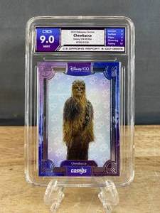 lot 61 image: 2023 Star Wars Kakawow Cosmos Chewbacca Disney 100 All-Stars #CDQ-B-229 Graded C3 Mint 9 J
