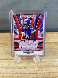 lot 68 image: 2023 Panini Rookies&Stars Jordan Addison Rookie Rush RC #RR-12 T