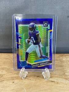 lot 76 image: 2023 Panini Donruss Optic Jordan Addison Blue Wave Prizm Rated Rookie #271 T