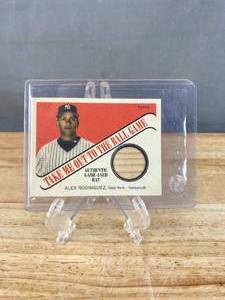 lot 29 image: 2004 Topps Cracker Jack Alex Rodriguez Authentic Game Used Bat Relic J