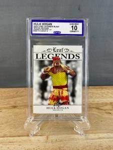 lot 43 image: 2023 Leaf Legends Hulk Hogan Special Release Graded CCG Gem Mint 10 J