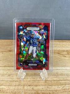 lot 50 image: 2024 Panini Prizm Draft Picks Julius Peppers Red Cracked Ice Prizm #15 T