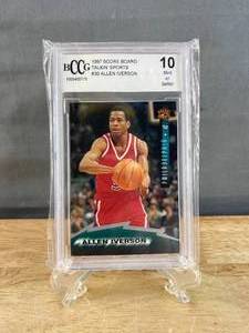 lot 51 image: 1997 Score Board Allen Iverson Talkin Sports #30 Graded BCCG Gem Mint 10 J
