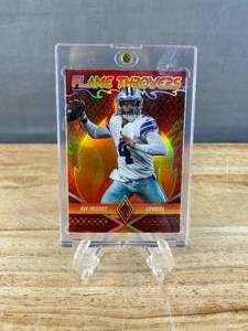 lot 195 image: 2022 Panini Phoenix Dak Prescott Flame Throwers Prizm Numbered 96199 #FT-8 J
