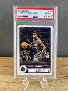lot 215 image: 2023 Panini Hoops Anthony Edwards #286 Graded PSA Gem Mint 10 J