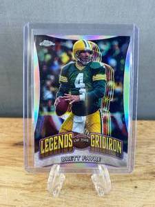 lot 218 image: 2024 Topps Chrome Brett Favre Legends of the Gridiron Refractor #LOG-6 J
