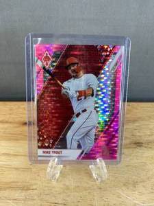 lot 228 image: 2022 Panini Chronicles Phoenix Mike Trout Pink Building Blocks Card #20 J