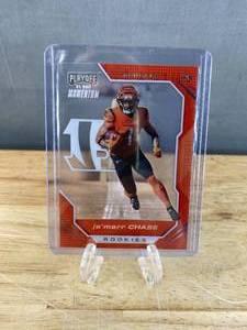 lot 230 image: 2021 Panini Chronicles Playoff JaMarr Chase Acetate Rookie Card #PMR-5 J