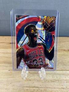 lot 15A image: Michael Jordan NBA Basketball Chicago Bulls Custom Trading Card Numbered 13 T