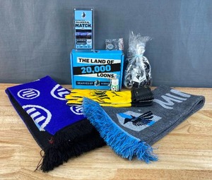 lot 80C image: Minnesota United Soccer Season Ticket Holder Gifts, Commemorative Allianz Field Scarf and Puma Goalie Gloves Q