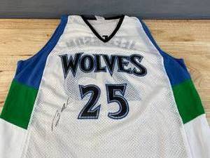 lot 28C image: NBA Minnesota Timberwolves Al Jefferson Autographed Basketball Big Al Jersey Q