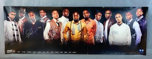 Miami Heat Autographed NBA Basketball Promotional Poster - Wade, Beasley, Haslem, O'Neal and more *Q