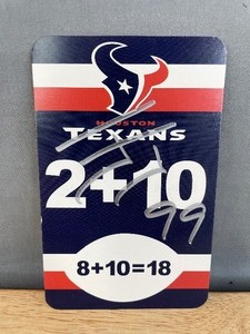 lot 50C image: Autographed JJ Watt Houston Texans NFL Football Math Flash Card W