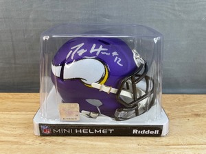 lot 40A image: Percy Harvin Autographed Minnesota Vikings NFL Football Mini Helmet I
