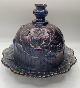 lot 22 image: Imperial Glass Lustre Rose Butter Dish