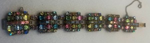 lot 62 image: Multi-color Rhinestone Hollycraft Bracelet Marked