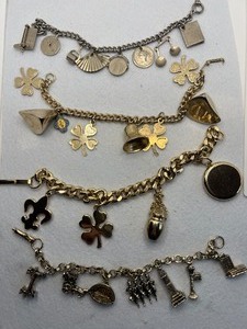 lot 101 image: Lot of 4 Costume Style Charm Bracelets