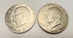 lot 120 image: 1972 Eisenhower Dollar Coin Lot of 2