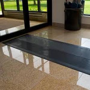 lot 20 image: ClimaTex IndoorOutdoor Black 27 in. x 240 in. Rubber Runner Rug  Customer Returns See Pictures