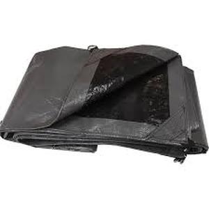 lot 21 image: Everbilt 10 ft. x 12 ft. Gray and Black Extra Heavy Duty Tarp   Customer Returns See Pictures