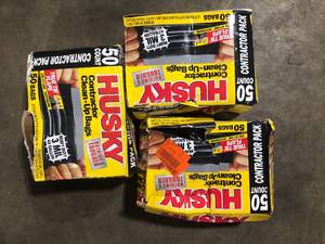 lot 31 image: Lot of Husky Garbage Bags  Customer Returns See Pictures