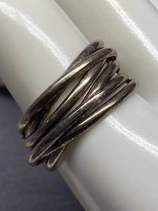 lot 8B image: 925 Sterling Silver Multi-band Ring Size 11 & 12