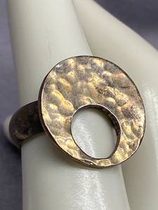 lot 9B image: Hammered Sterling Silver Ring Size 7