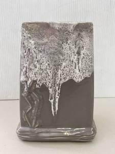 lot 11R image: Modern Art Pottery Vase with Abstract Drip Glaze Design