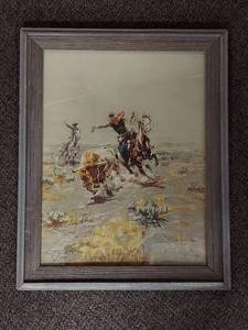 lot 16U image: Charles M. Russell 1904 Western Cowboys Framed Art Print