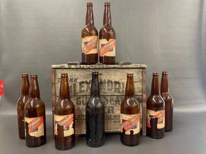 lot 17 image: Vintage Alexandria Brewing Sams Beer Bottles with Crate Lot