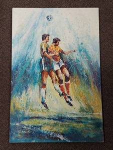 lot 18U image: Unique Soccer-Themed Painting by G. Bogard