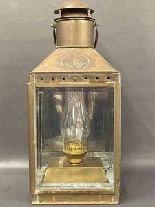 lot 18 image: Viking Brass Lantern Vintage Oil Lamp Nautical Style