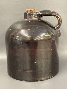 lot 21 image: Vintage Red Wing Stoneware Jug - Dark Glaze, Cork
