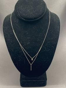 lot 27B image: Double Layer Bar Necklace Sterling Silver