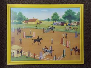 lot 32U image: Colorful Equestrian Scene Artwork by Susan Slyman