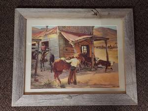 lot 33U image: Tom Ryan Signed Ghost Town Framed Print Western Art